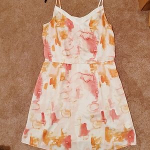 CALVIN KLEIN Pink/Orange Silky Dress, Comfy, Spaghetti Womens L